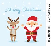 santa claus and the reindeer... | Shutterstock .eps vector #1247259802