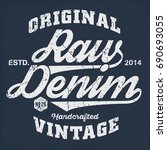 original vintage raw denim  ... | Shutterstock .eps vector #690693055