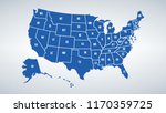 Vector Usa Colors Map With...