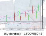 Small photo of Slow stochastic oscillator on account book blur image background. Stock chart list. - Finance concept.