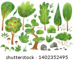 design set with trees  nature... | Shutterstock . vector #1402352495