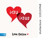 i love you social networking... | Shutterstock .eps vector #110124968