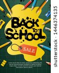 back to school sale poster and... | Shutterstock .eps vector #1446374135