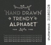 trendy hand drawing alphabet ... | Shutterstock .eps vector #211802128