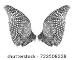 wings. set of black white bird... | Shutterstock .eps vector #723508228