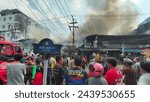 Small photo of CHONBURI , Thailand on February 28, 2024 at 09:00 o'clock. conflagration damaged nearly the entire house. Wooden house burning. fire