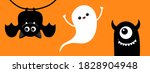 happy halloween. cute bat.... | Shutterstock .eps vector #1828904948