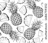 seamless pattern. pineappple... | Shutterstock .eps vector #1686759352