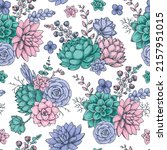 succulents seamless pattern.... | Shutterstock .eps vector #2157951015