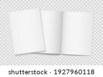 two realistic blank books on... | Shutterstock .eps vector #1927960118