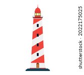 lighthouse in red and white... | Shutterstock .eps vector #2022175025