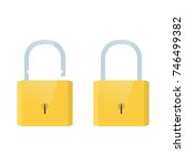 open and closed lock icon.... | Shutterstock .eps vector #746499382