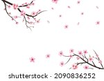 cherry blossom branch with... | Shutterstock .eps vector #2090836252