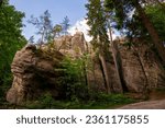 Rock formations in Adrspach Teplice rock city in Czech Republic near Polish border