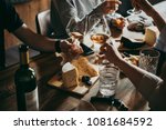 Wine and cheese served for a friendly party in a bar or a restaurant.