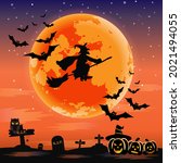 vector for silhouette halloween ... | Shutterstock .eps vector #2021494055