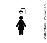 Shower Icon. Woman Taking Or...