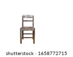 Old wooden chair  On a white background