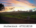 Sunset in Waipahu, Oahu