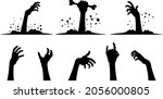zombie hands silhouette.... | Shutterstock .eps vector #2056000805