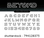 vector of futuristic alphabet... | Shutterstock .eps vector #794128375