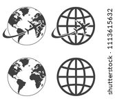 earth and globe icon set  ... | Shutterstock .eps vector #1113615632