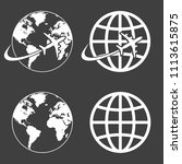 earth and globe icon set  ... | Shutterstock .eps vector #1113615875