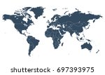 blank world map isolated on... | Shutterstock .eps vector #697393975