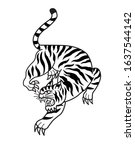 tiger be side form tattoo... | Shutterstock .eps vector #1637544142