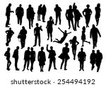 people silhouettes set | Shutterstock .eps vector #254494192