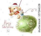 cute teddy bear on the big tree ... | Shutterstock . vector #157266128