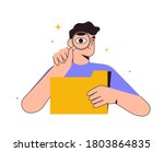 man search a document or file... | Shutterstock .eps vector #1803864835