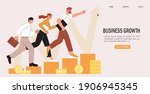 business team walking success... | Shutterstock .eps vector #1906945345