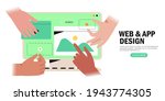 hands are working on website or ... | Shutterstock .eps vector #1943774305