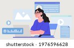 business woman  manager or seo... | Shutterstock .eps vector #1976596628
