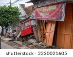 Small photo of Cianjur, West Java, Indonesia - November 24 2022: Homes were damaged triggered by the 5.6 magnitude earthquake that killed at least 271 people, with hundreds injured.