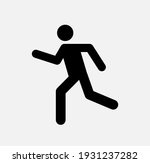 Man Walk And Run Pictogram Icon....
