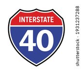 40 Route Sign Icon. Vector Road ...