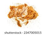 Small photo of Batter fried chicken beast isolated on white background.With clipping path.