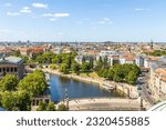 Small photo of Aerial view of Berlin, Germany. Panorama of Berlin seen from the doom of Berlin Cathedral