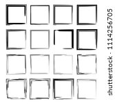 set of black rectangle grunge... | Shutterstock .eps vector #1114256705