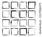 set of black rectangle grunge... | Shutterstock .eps vector #1117006475