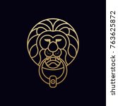 gold lion logo   abstract... | Shutterstock .eps vector #763625872