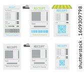 receipt about payment. paper... | Shutterstock .eps vector #1609309798
