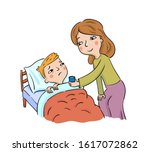 mother gives medicine to her... | Shutterstock .eps vector #1617072862