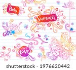 floral doodles  drawn in... | Shutterstock .eps vector #1976620442