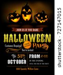 halloween party invitation with ... | Shutterstock .eps vector #727147015
