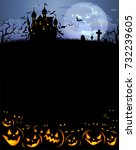 halloween background with scary ... | Shutterstock .eps vector #732239605