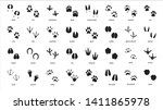animals footprints. animal feet ... | Shutterstock .eps vector #1411865978