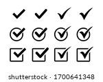 check mark icon set  check mark ... | Shutterstock .eps vector #1700641348